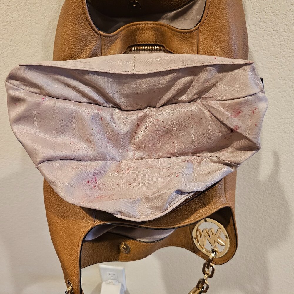 MICHAEL KORS brown fulton large shoulder bag pebble leather - Picture 7 of 8